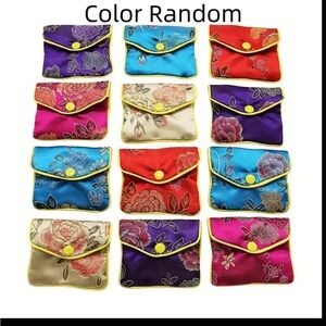 12pcs Silk Jewelry Pouches - Luxurious Gift Bags in Assorted Colors
